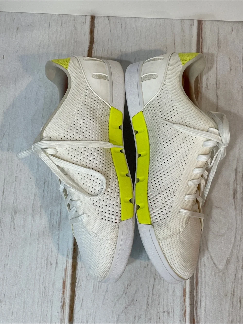 SWIMS Mesh Water Sneakers Mens 8.5 Neon Yellow Washable Lightweight Lace up